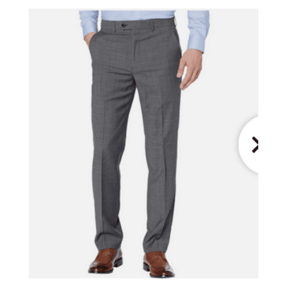 Ralph Ralph Lauren Men's, Classic Fit Flat Front Plaid Dress Pants, Gray, 34/32