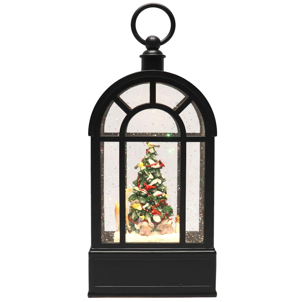 RAZ Imports 38437 - 10.25" Battery Operated Lighted LED Glitter/Water  Forest Animal and Tree Lantern (10.25" Forest Animal and Tree Lighted Water  Greenhouse) - Walmart.com