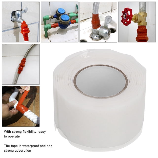 Strong Stickiness PVC PPR Pipes Repairing Tape, Water Resistant Sealing Tape for Metal Pipe Glass, Easy,to,Use, 1 Meter WhiteorRed Color Options, With Flexibility for Ceramic