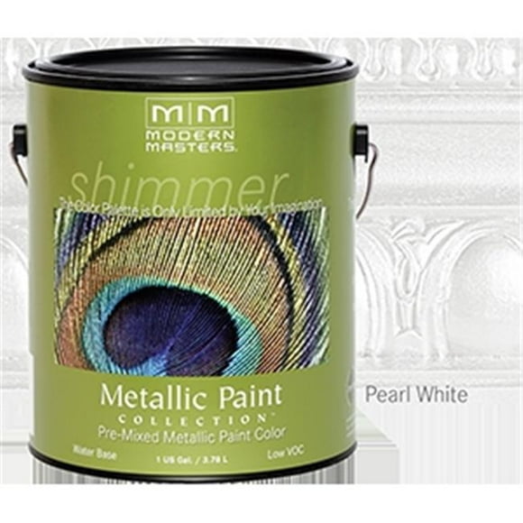 MODERN MASTERS ME196 1 Gallon Pearl White Metallic Paint - Sheer