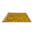 thumbnail image 2 of Ahgly Company Machine Washable Indoor Round Abstract Yellow Modern Area Rugs, 5' Round, 2 of 4
