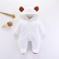 thumbnail image 3 of URMAGIC 3-12M Newborn Baby Jumpsuit Hooded Fleece Rompers Long Sleeve Onesies Outwear Outfits, 3 of 3