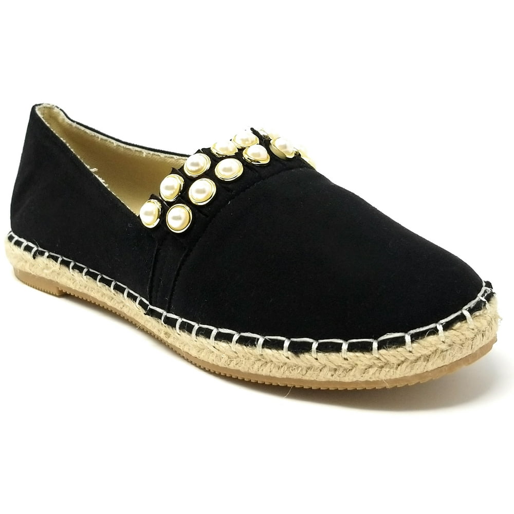 Forever Young Women Faux Suede Studded Espadrille, Slip Forever Young Women Faux Suede Studded Espadrille, Slip