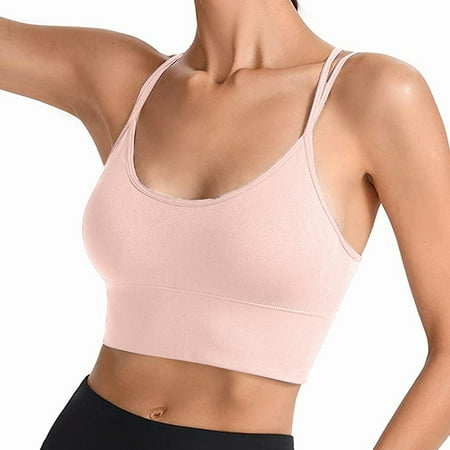 

Knosfe Women s Sports Strappy Wireless Bra Support Lightly Bras Comfort Yoga Workout Bralette for Women