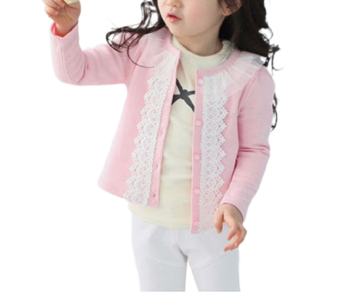 Baby Girl Long Sleeve Knitted Cardigan Lace Mesh Cloak Outerwear -  Walmart.com