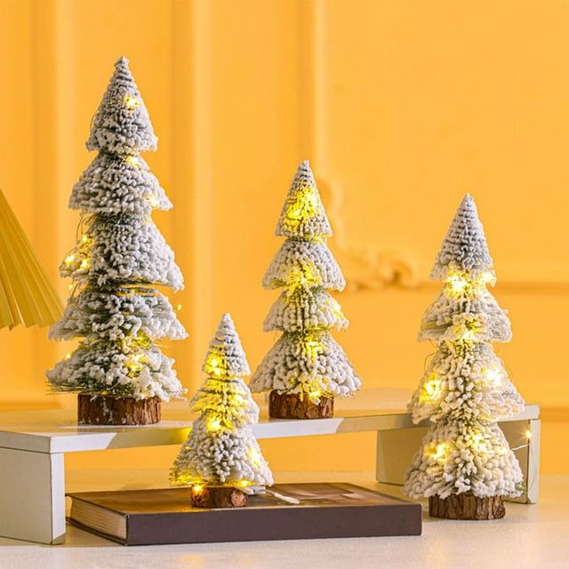 Fiudx Adorno Navideño de Madera con Diseño de Mini Copos de Nieve, Flocado con Base de Madera, Ideal para Mesas Festivas, Decoración para El Hogar o Escaparates, Varios Tamaños, Temática Navideña.