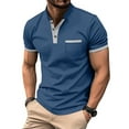 thumbnail image 2 of fatyb Men's Short Sleeve Casual Shirts Pullover Button T Shirts for Men Casual Comfy Summer Tops, 2 of 7