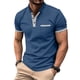 thumbnail image 1 of Playera Elvqul Caballero Manga Corta Azul Casual Cuello Mao Botones Liso, 1 of 7