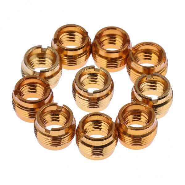 Adaptador de Rosca de Tornillo de Clip de Micrófono de 2x10 Piezas Tornillos de 3/8 "a 5/8" Dorados Sunnimix Adaptador de rosca
