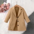 thumbnail image 7 of Chiccall Girls Notched Lapel Mid Length Coat Buttons Pockets Elegant Fall Winter Party Casual Outer Coat for Kids, 7 of 7