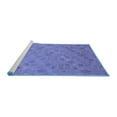 thumbnail image 2 of Ahgly Company Machine Washable Indoor Round Oriental Blue Traditional Area Rugs, 6' Round, 2 of 4