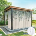 thumbnail image 6 of Outdoor Curtains for Patio Waterproof, Teal Green Eucalyptus Leaves Outdoor Privacy Panels Grommet, Spring Plants Country Beige Blackout Outside Curtains for Porch/Cabana 54"x84", 1 Panel, 6 of 8