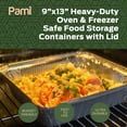 thumbnail image 2 of PAMI Half Size Deep Disposable Aluminum Pans With Lids 9x13inch, 25 pack Foil Baking Cake Pans for Oven & Grill, 2 of 5