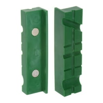Uxcell Magnetic Vise Jaws 5 Inch Magnet U-Grooves Soft Bench Jaw Pads Covers, Green
