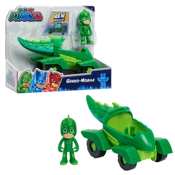 PJ Masks Gekko & Gekko Mobile, 2-Piece Articulated Action Figure and Vehicle Set, Green,  Kids Toys for Ages 3 Up, Gifts and Presents