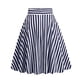 thumbnail image 1 of TaTaai High Waist Striped Pleated Skirt Women's Elastic Waist A-Line Midi Casual Long Skirt Lightweight Summer Skirt Gift, 1 of 6
