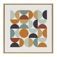 thumbnail image 2 of Kate and Laurel Sylvie Circles and Curves Retro Color Framed Canvas Wall Art by The Creative Bunch Studio, 30x30 Natural, Modern Abstract Art with Geometric Inspiration, 2 of 6