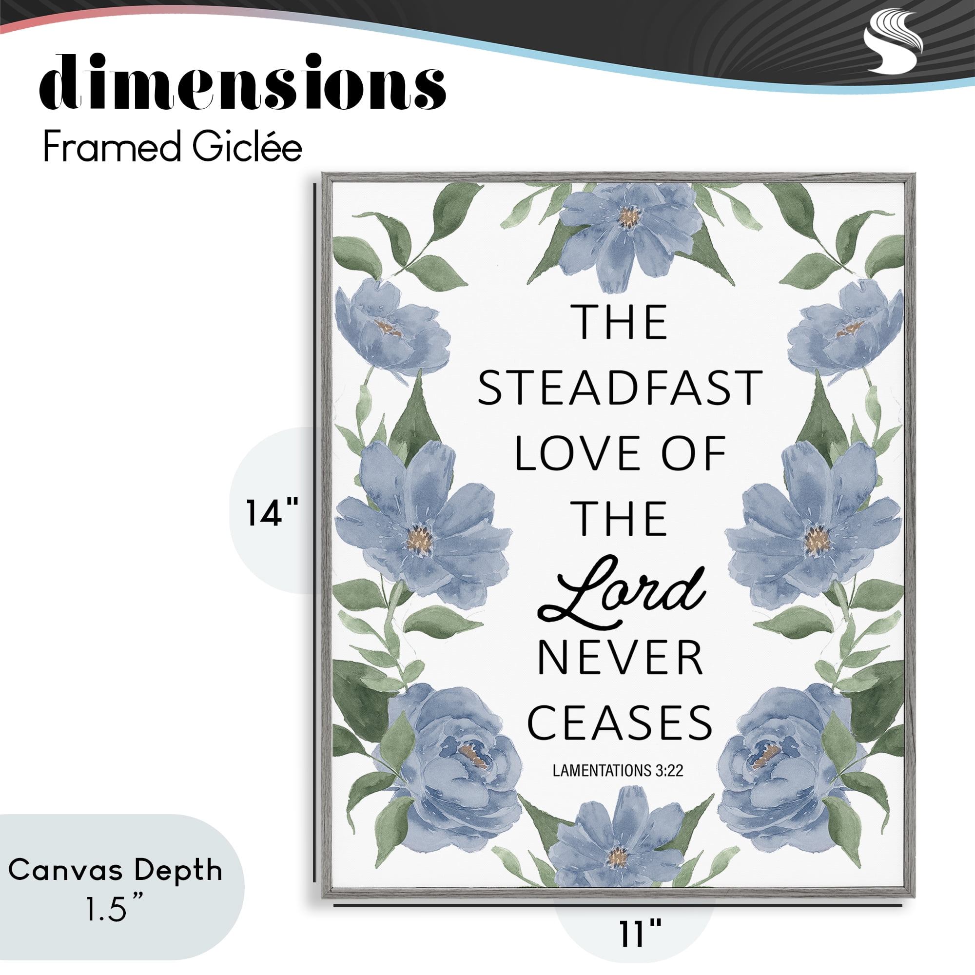 Stupell Industries Steadfast Love Of The Lord Gray Framed Giclee Art, design by Lucille Price
