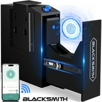 Gun Safe,Blacksmith Biometric Gun Safe for Pistol with APP Control and Fingerprint,Wall Mounted Handgun Pistol Safe Quick Access Auto Sliding Gun Locker Box,Black
