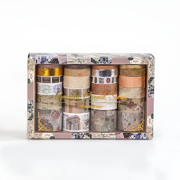 CCOCC Vintage Washi Tape Set Decorative Crafting Tape for Scrapbooking & Journals Washi Tape Stickers, 24 Rolls