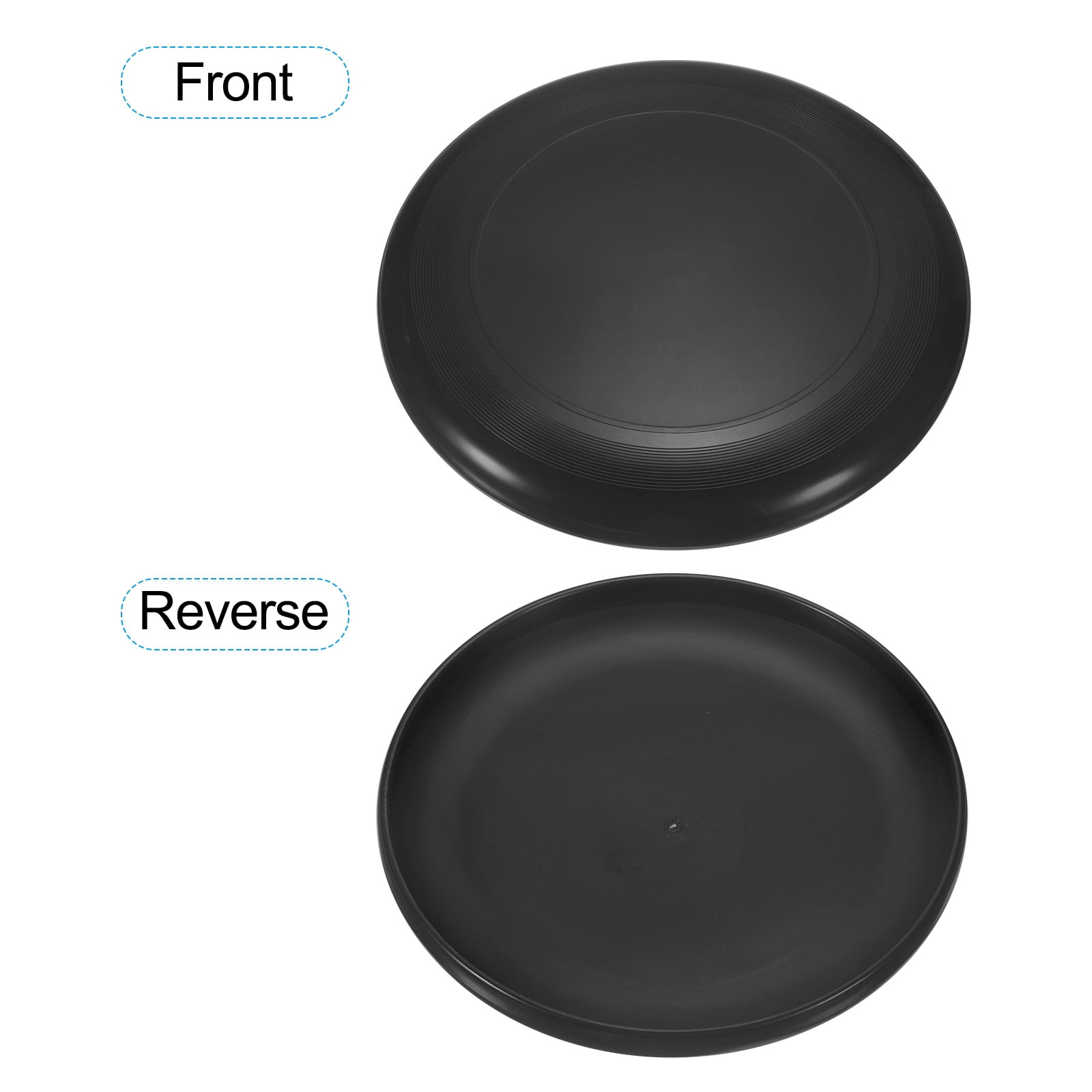 Flying Disc 10.8 Inch 175 Gram, Sport Disk Training Disk for Backyard Lawn Beach, Black, 2 Pack