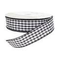 thumbnail image 2 of Offray Gingham Plaid Ribbed Wired Craft Christmas Ribbon - 1.5" x 50 Yards - Black and White, 2 of 2