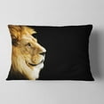 thumbnail image 2 of Designart Large Lion Portrait on Black - African Throw Pillow - 12x20, 2 of 5