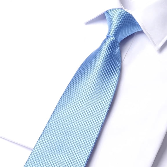 Light Blue Striped Solid Color 3.15" Necktie Men's Formal Shirt Accessories Trendy Fashion Hand Knotted 8CM Tie
