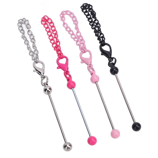 Barra De Llavero Con Cuentas, Metal De Llavero Con Cuentas Versátil, Colorido Y Largo De 12,5 Cm Para Llaves