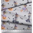 thumbnail image 2 of Soimoi Rayon Fabric Magic Potion,Bat & Witch Halloween Print Fabric by The Yard 56 Inch Wide, 2 of 3
