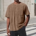 thumbnail image 2 of JAJAHO Mens Pocket T Shirt Short Sleeve Basic Tee Distressed Lightweight Casual Retro Crewneck Loose Fit Solid Color Summer Pullover Stylish Tops, 2 of 4
