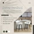 thumbnail image 5 of 27" Modern Swivel Bar Stools Set of 2, PU Upholstered Counter Height Stools with Metal Legs, Hollow Curved Backrest for Kitchen Island, Home Bar, Bistro,White, 5 of 9