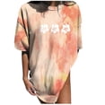 thumbnail image 4 of Staron Womens Tops Drop Shoulder T-Shirt Floral Print Gradient Oversized Crewneck Shirts Short Sleeve Spring Summer Blouses Tops, 4 of 7