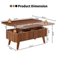thumbnail image 2 of Wirrytor Table Basse 3 en 1 à Plateau Relevable avec Rangement, Table Centrale avec Compartiments Cachés pour Salon, Table Basse pour Salon, Noyer, 2 of 9