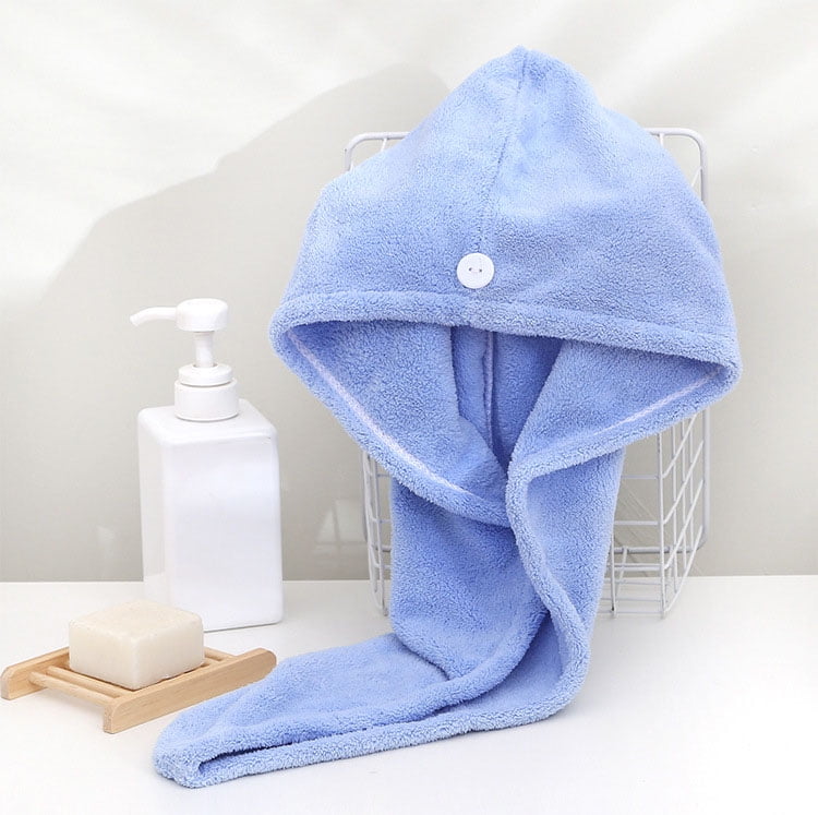 Eclat Skincare Microfiber Hair Towel Wrap - Bathroom Essential Accessories  - Reduce Frizz and Flyaways - Super Absorbent Quick Dry Turban - Adjustable  Size - 2 Pack (1 Blue, 1 Pink)