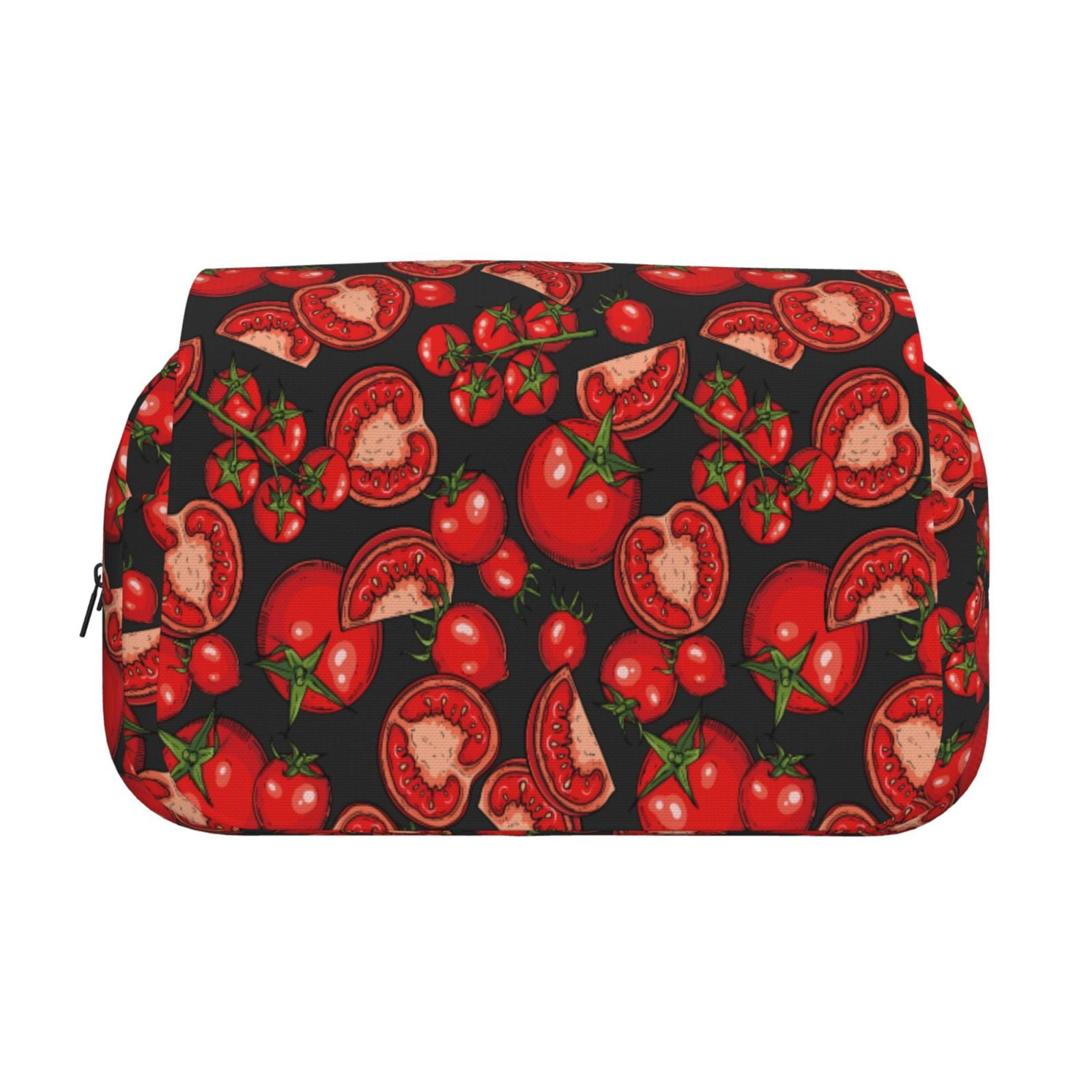 Rateoe Tomato Pattern Double Clamshell Pen Case, Storage Organizer with Two Zipper Compartments– Holds Up to 50 Pencils & Pens