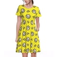 thumbnail image 1 of Fotbe White Popcorn Vestido Largo de Moda para Mujer, Vestido Tipo Camiseta con Manga Corta y Estilo Casual a Rayas y Bloques de Color, 1 of 6