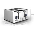 thumbnail image 4 of Savania 4-Slice Bread Toaster, Stainless Steel with Dual LCD Display, Wide Slots, Bagel/Defrost/Cancel Functions, 4 of 8