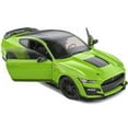 thumbnail image 2 of 2020 Ford Mustang Shelby GT500 Grabber Lime Green Metallic with Black Top and Stripes 1/18 Diecast Model Car by Solido, 2 of 6