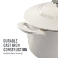 thumbnail image 6 of Martha Stewart Gatwick 7 QT Enameled Cast Iron Dutch Oven - Linen W/ Silver Knob, 6 of 7