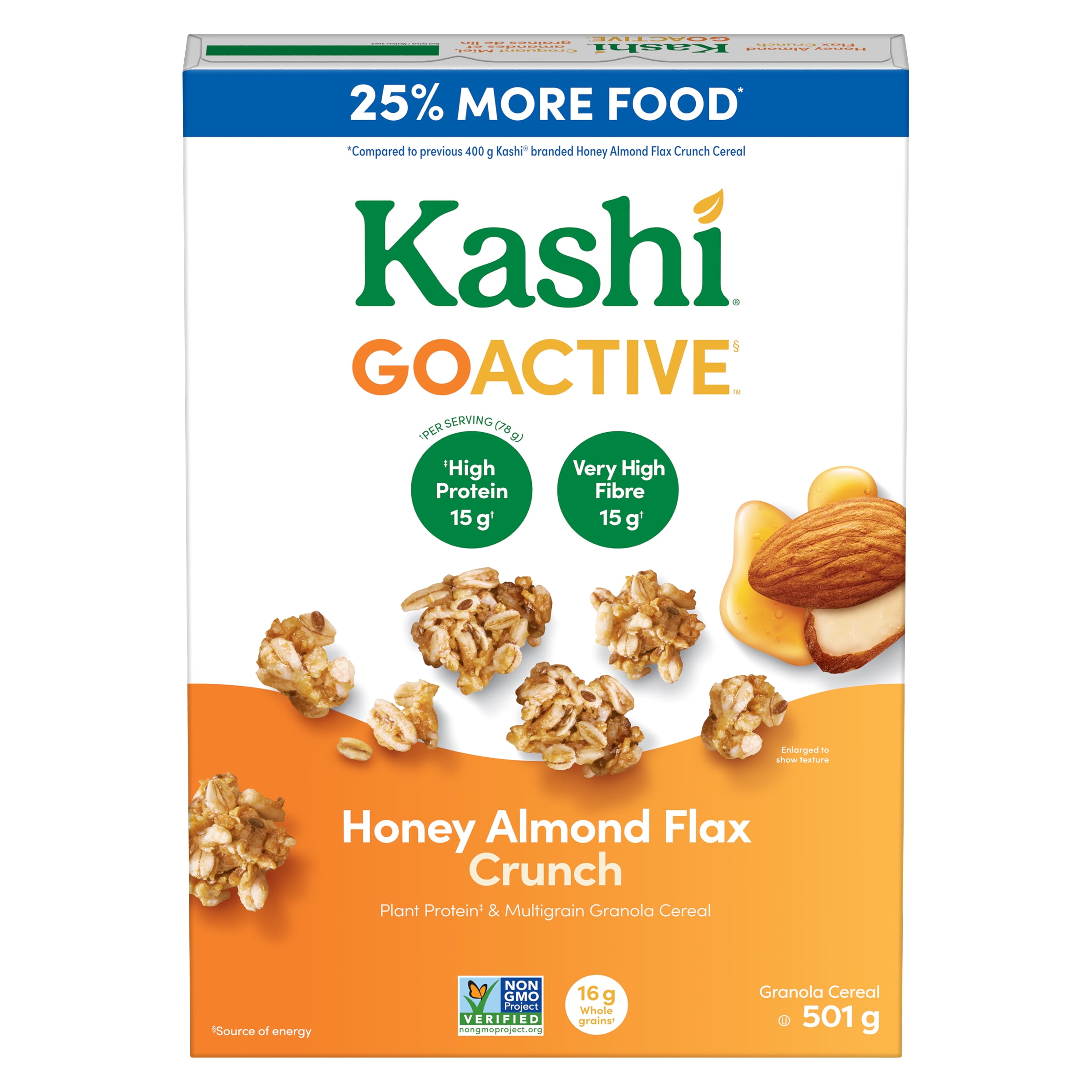 Céréales granola Kashi® GOACTIVE™ Croquant Miel, amandes et graines de lin, 501 g