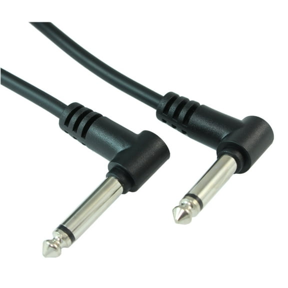 25ft 1/4" ANGLED MONO (TS) Guitar Cable, Male to Male, 28AWG,Nickel Plated
