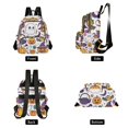 thumbnail image 2 of JIALIOU Mini Backpack Purse for Women Quilted Casual Daypack Small Travel Shoulder Bag, Cartoon Ghost Pumpkin Bats, 2 of 7