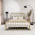 thumbnail image 2 of alazyhome Sturdy Metal Platform Queen Bed Frame, Easy Assembly, Gold, 2 of 6