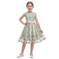 thumbnail image 6 of IBTOM CASTLE Flower Girl Dress Lace Embroidery Birthday Party Wedding Dresses Kids Formal Bridesmaid Tulle Dresses Princess Pageant Floral Gown 7-8 Years Green, 6 of 7