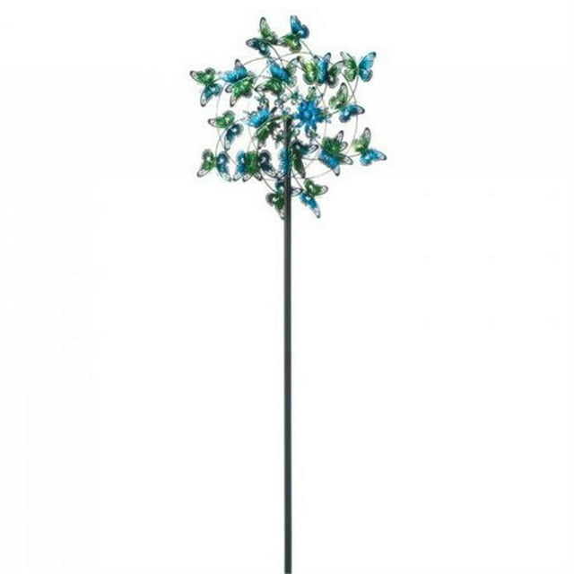 Summerfield Terrace 10018464 7-Foot Kinetic Butterflies Metal Garden Spinner Windmill