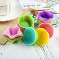thumbnail image 3 of Artrylin 24PCS Silicone Cupcake Liners Reusable Baking Cups Nonstick Easy Clean Pastry Muffin Molds 4 Shapes Round, Stars, Heart, Flowers, Square,Colorful, 3 of 7
