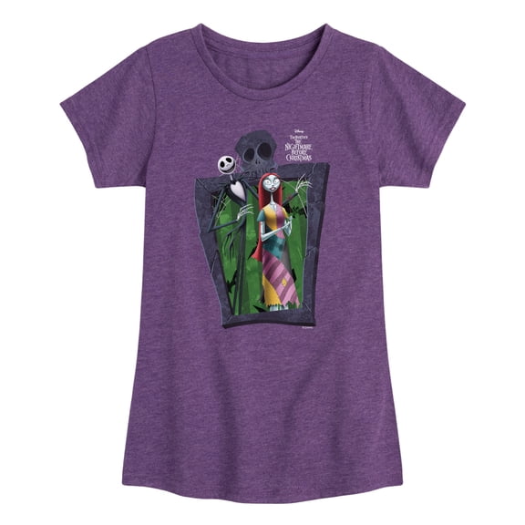 Nightmare Before Christmas - Jack and Sally - Youth Girls Fitted Short Sleeve T-Shirt