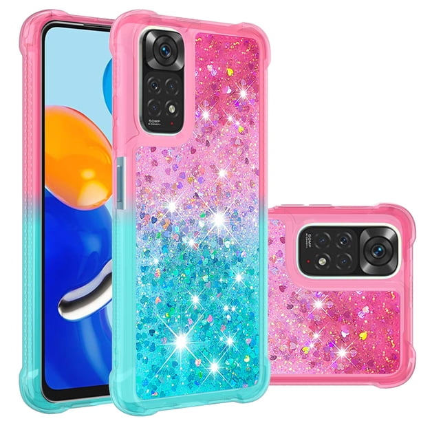 Funda para Xiaomi Redmi Note 11 4G/Note 11S 4G Transparente con Brillos Carcasa Protectora Antigolpes con Glitter Brillante