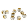 thumbnail image 3 of KLKCMS 10 Pcs Perles Intercalaires Européennes bracelet en Strass Bijoux Blanc, 3 of 9